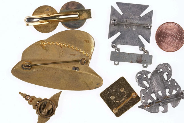 Vintage US Military lot, Army sweetheart brooch Navy Marines tie bar, etc pin - Estate Fresh Austin