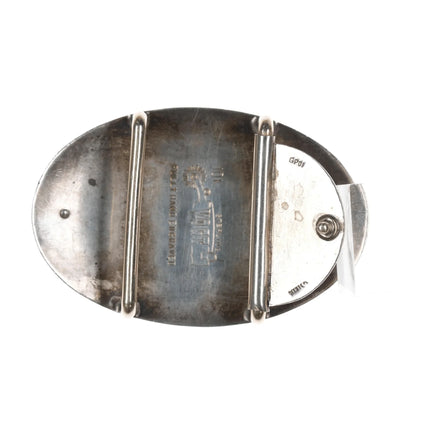 Vintage Vogt Sterling/10k with rubies hand engraved belt buckle - Estate Fresh Austin