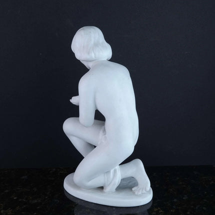 Vintage Wallendorf Porcelain Woman White Bisque Figure - Estate Fresh Austin
