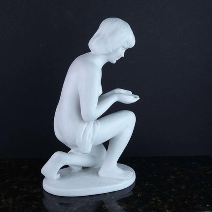 Vintage Wallendorf Porcelain Woman White Bisque Figure - Estate Fresh Austin
