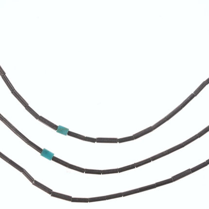 Vintage Woven Native American Liquid Silver/turquoise necklace 1 - Estate Fresh Austin