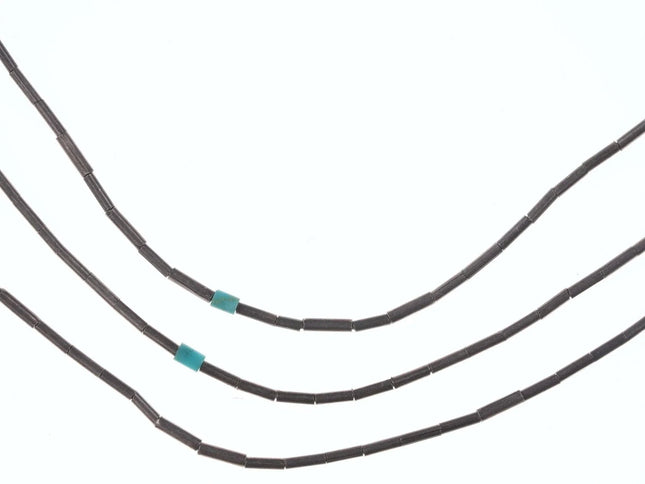 Vintage Woven Native American Liquid Silver/turquoise necklace 1 - Estate Fresh Austin