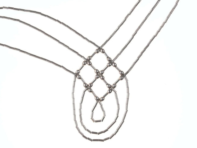 Vintage Woven Native American Liquid Silver/turquoise necklace 2 - Estate Fresh Austin