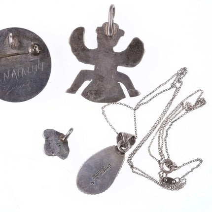 Vintage Zuni and Navajo Sterling and stone pendants - Estate Fresh Austin