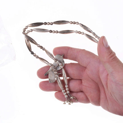 Vintage Zuni Channel inlay bird Sterling lariat necklace - Estate Fresh Austin