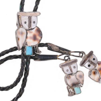 Vintage Zuni Channel inlay owl bolo - Estate Fresh Austin