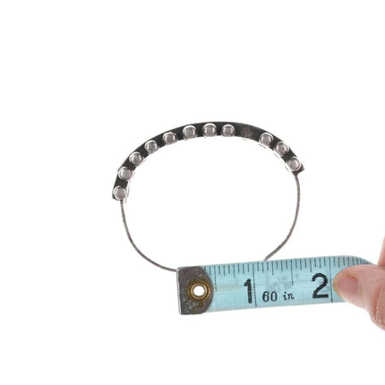 6.25" Vintage Zuni Channel inlay sterling jet cuff bracelet - Estate Fresh Austin