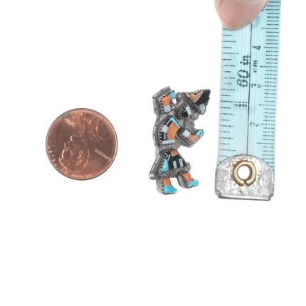 Vintage Zuni Channel inlay sterling Rainbow Man pin - Estate Fresh Austin