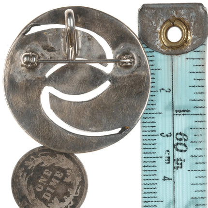 Vintage Zuni Hummingbird sterling and turquoise channel inlay pendant/pin - Estate Fresh Austin