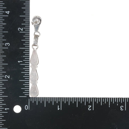 Vintage Zuni long dangle snake eye turquoise sterling shadowbox earrings - Estate Fresh Austin