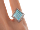 Vintage Zuni Native American Sterling Turquoise Micro Channel inlay ring size 5. - Estate Fresh Austin
