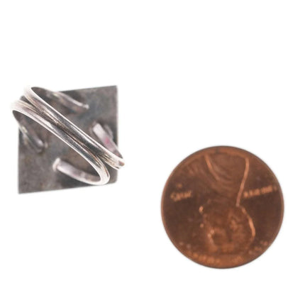 Vintage Zuni Native American Sterling Turquoise Micro Channel inlay ring size 5. - Estate Fresh Austin