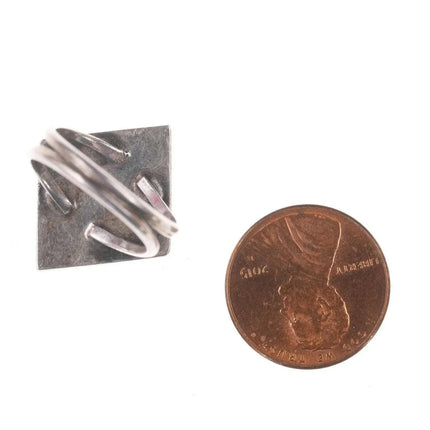 Vintage Zuni Native American Sterling Turquoise Micro Channel inlay ring size 5. - Estate Fresh Austin