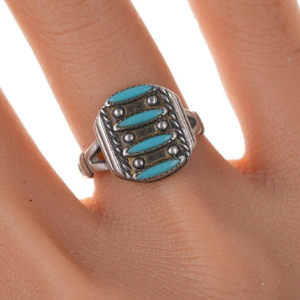 Vintage Zuni Native American Sterling Turquoise Size 6.25 ring - Estate Fresh Austin