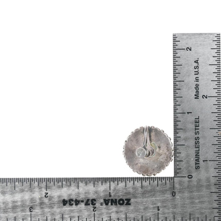 Vintage Zuni Screw back Earrings sunface inlay with turquoise borders - Estate Fresh Austin