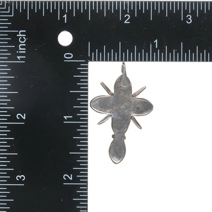 Vintage Zuni silver needlepoint turquoise pendant - Estate Fresh Austin