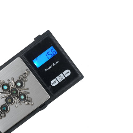 Vintage Zuni silver snake eye turquoise cross pendant - Estate Fresh Austin