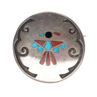Vintage Zuni sterling flush inlay thunderbird pendant/pin - Estate Fresh Austin