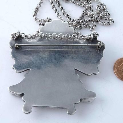 Vintage Zuni Sterling multi-stone inlay Knifewing with turquoise, spiny oyster s - Estate Fresh Austin