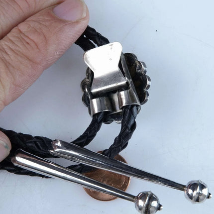 Vintage Zuni Sterling Silver Inlaid Multistone Bolo Tie - Estate Fresh Austin