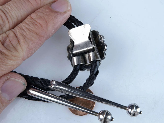 Vintage Zuni Sterling Silver Inlaid Multistone Bolo Tie - Estate Fresh Austin