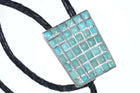 Vintage Zuni Sterling Turquoise Raised Channel inlay bolo - Estate Fresh Austin