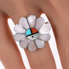 Vintage Zuni sunface channel inlay ring - Estate Fresh Austin