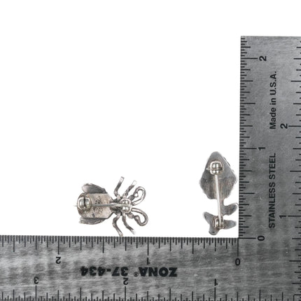 Vintage Zuni/Navajo sterling flower and insect pins w/ turquoise - Estate Fresh Austin