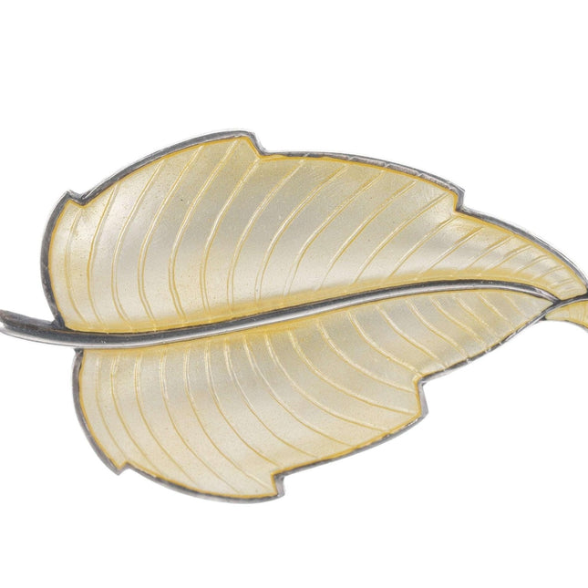 Volmer Bahner Danish Sterling Guilloche Leaf pin - Estate Fresh Austin