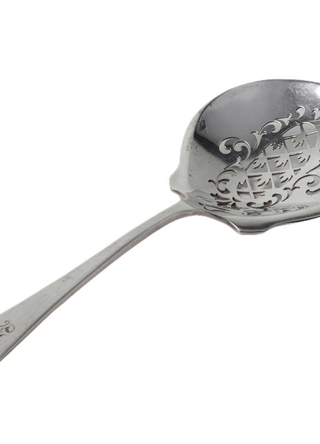 Wallace Sterling Antique Pattern Pierced Bon bon Spoon with monogram - Estate Fresh Austin