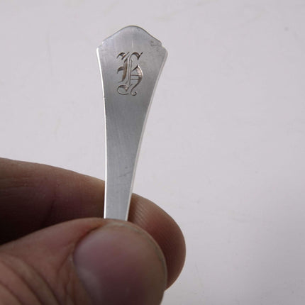 Wallace Sterling Antique Pattern Pierced Bon bon Spoon with monogram - Estate Fresh Austin