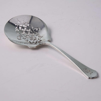 Wallace Sterling Antique Pattern Pierced Bon bon Spoon with monogram - Estate Fresh Austin