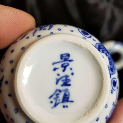 Wan Zhiping Jingdezhen Chinese Blue and White Underglaze tea set - Estate Fresh Austin