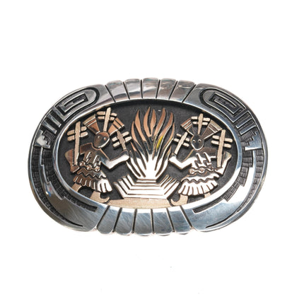 Watson Honanie Hopi 14k/Sterling belt buckle overlay style - Estate Fresh Austin