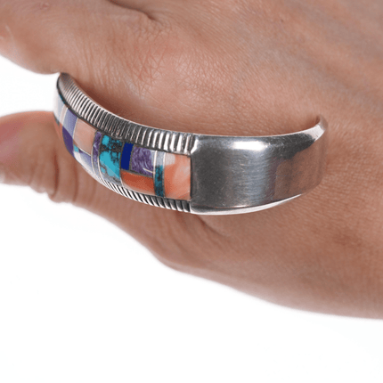 Wayne Muskett - Calvin Begay Canyon collection Sterling Multi - stone inlay cuff bracelet - Estate Fresh Austin