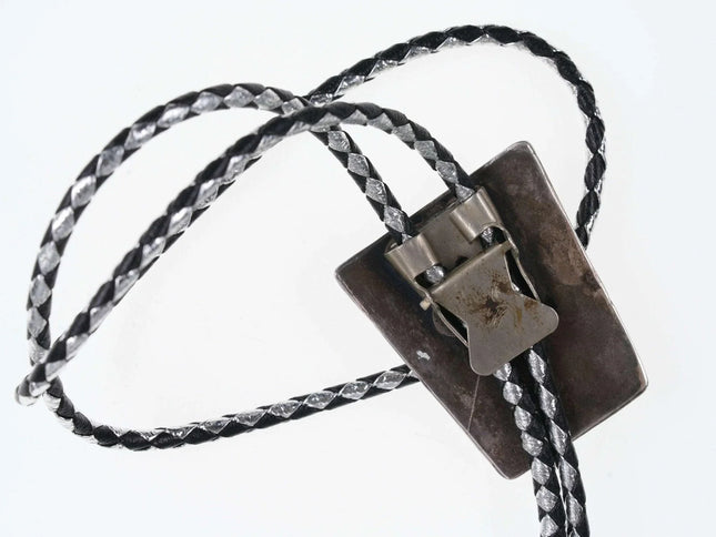 WB Vintage Native American Sterling/turquoise bolo tie - Estate Fresh Austin
