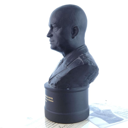 Wedgwood Black Basalt President Eisenhower Bust 8.5" - Estate Fresh Austin