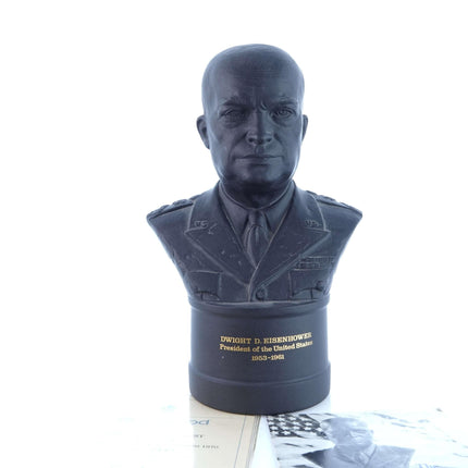 Wedgwood Black Basalt President Eisenhower Bust 8.5" - Estate Fresh Austin