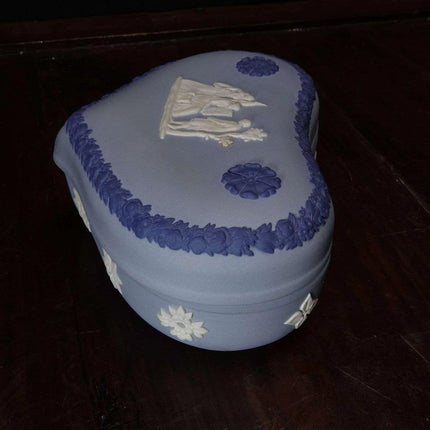 Wedwood Tri Color Heart Shaped Jasperware Box - Estate Fresh Austin