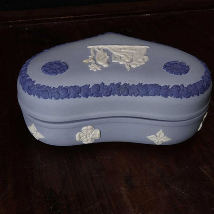 Wedwood Tri Color Heart Shaped Jasperware Box - Estate Fresh Austin