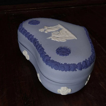 Wedwood Tri Color Heart Shaped Jasperware Box - Estate Fresh Austin