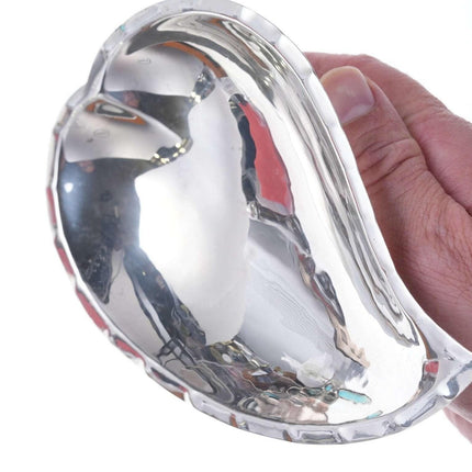 William Lawrence deMatteo (1923 - 1988) Hand Hammered Sterling silver leaf dish - Estate Fresh Austin