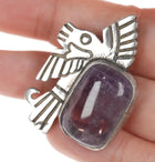 William Spratling sterling Amethyst pre-columbian style pin - Estate Fresh Austin