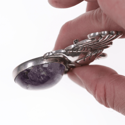 William Spratling sterling Bird pin with amethyst - Estate Fresh Austin