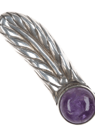 William Spratling sterling Feather fur clip with amethyst - Estate Fresh Austin