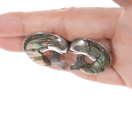 William Spratling Sterling Fish abalone pins pair - Estate Fresh Austin