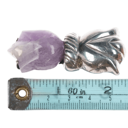 William Spratling sterling tulip pin with amethyst - Estate Fresh Austin