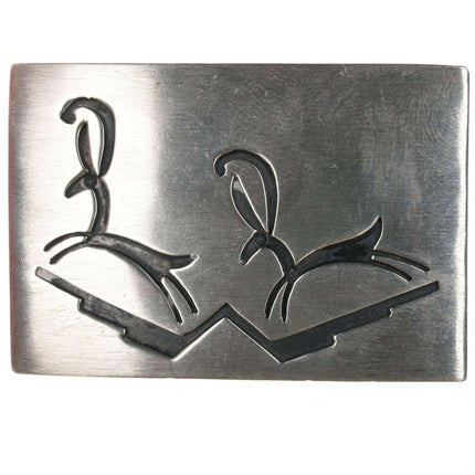 Willie Yazzie, Sr. (Navajo), 1928 - 1999 Overlay silver belt buckle 2 - Estate Fresh Austin