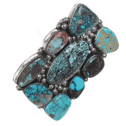 Wilson Padilla Navajo Sterling and Multi - Mine Specimen turquoise belt buckle - Estate Fresh Austin