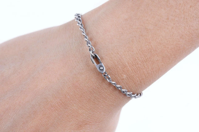 WW2 Era Sterling silver Pilots sweetheart bracelet - Estate Fresh Austin